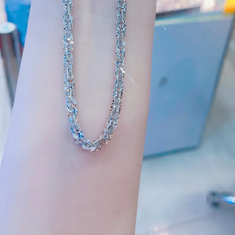 Phụ Kiện Dây Chuyền Xoắn Lá Vuông Đủ Size Unisex Đeo Cổ Bền Sang Trọng Trang Sức Bạc Ý Xi Kim- Bạc Thuận Phát . 1