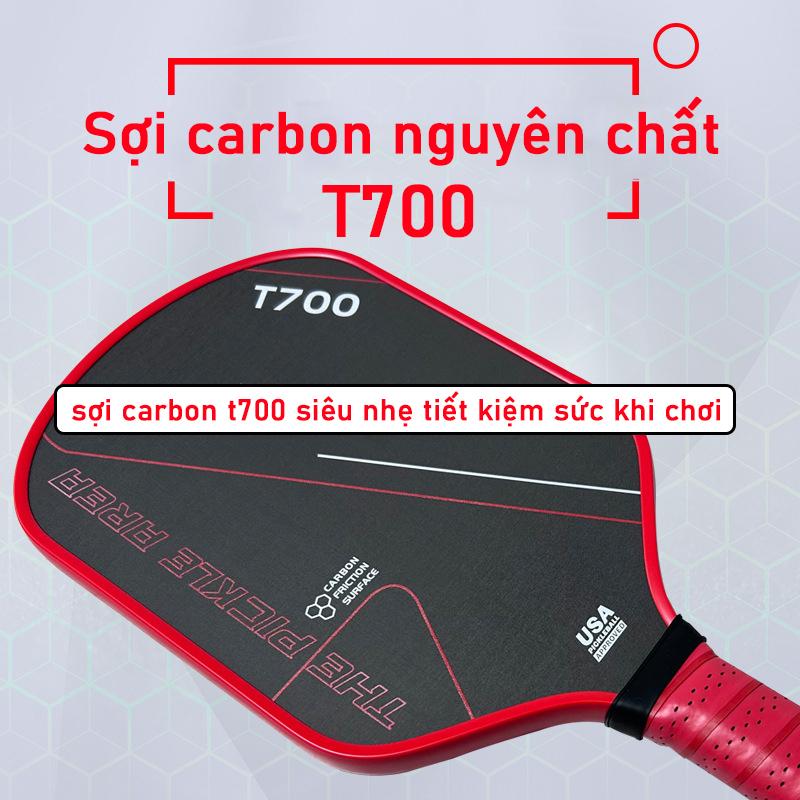 Vợt Pickleball Carbon T700 Pro 16mm Lõi Dày mặt vợt phủ carbon khối lượng siêu nhẹ mặt nhám bám bóng ( Tặng Kèm 1 bóng đấu ) Sport Thể Dục 4