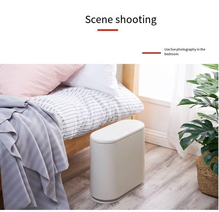 Product Introduction of Waste Bins Trash Can Press Type Double Plastic Living Room Slot Sanitary Bucket Bathroom Clutter Bucket Storage 11