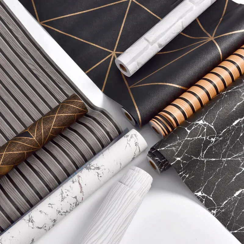 Width 45cm Length 1m/3m/5m Modern Simple Pattern Waterproof Wallpaper Living Room Bedroom Renovation Wall Stickers