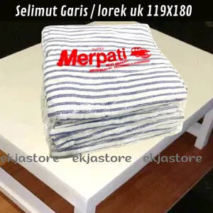 Selimut Garis Salur lurik MERPATI stripe Rumah sakit Bantuan Bencana Asrama UKS Merpati Logo Merah Ukuran 119X180