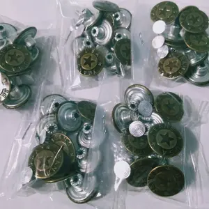 kancing celana jeans standar isi 10pcs Coklat