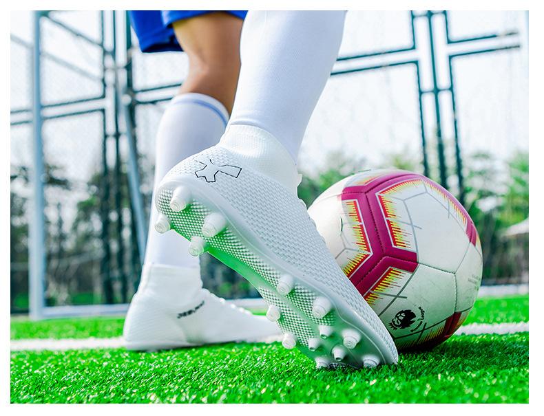 Product Introduction of In Stock Professional Soccer Shoes Teenagers Race Shoes Green Field Combat Boots Men's and Women's Football Boots 47 Soccer Shoes Boys and Girls Teenagers Students TF Broken Nail AG Long Nail Artificial Flat Leather Foot Training Transport 4