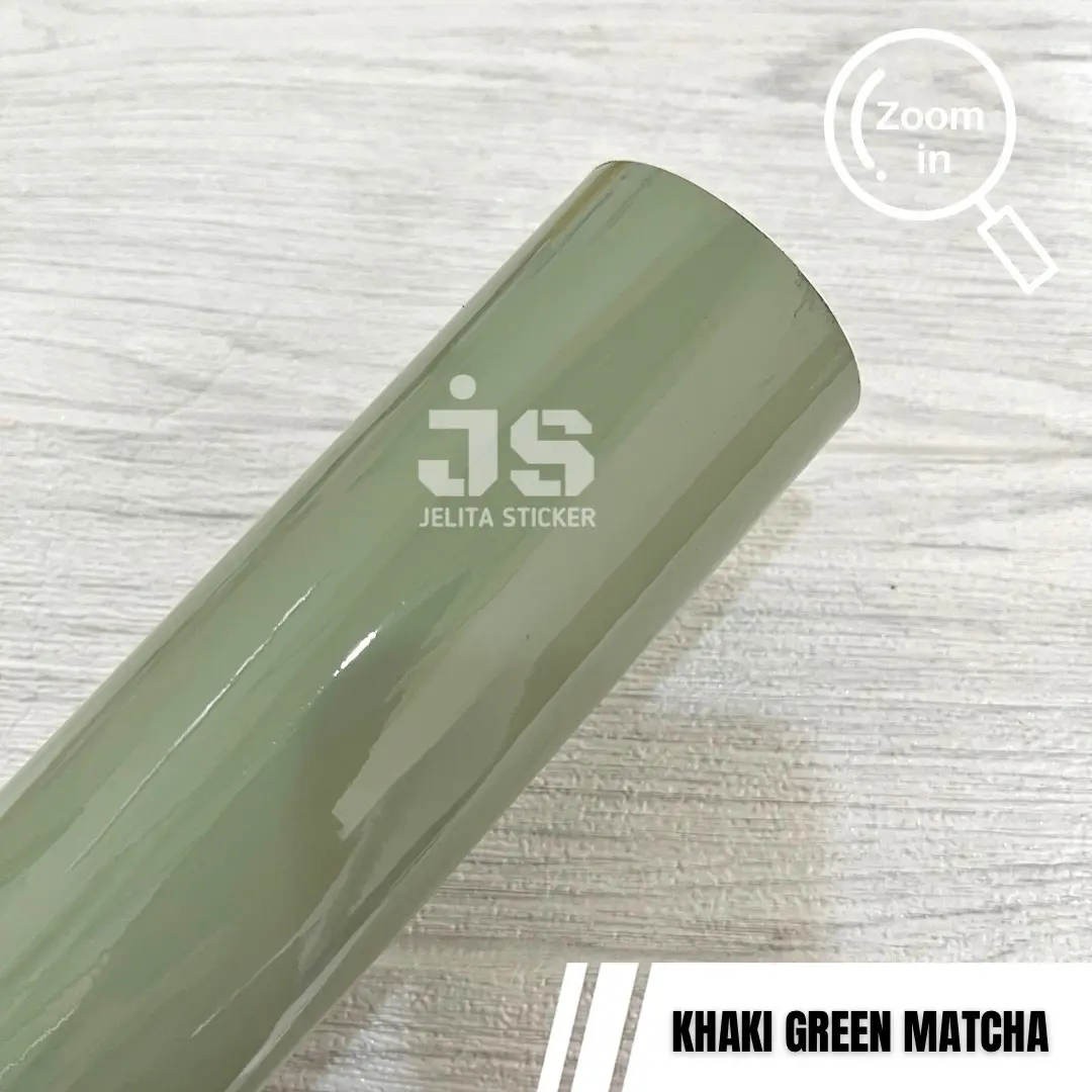 Skotlet Hijau Sage Matcha Khaki Green / Stiker Hijau Pastel Glossy