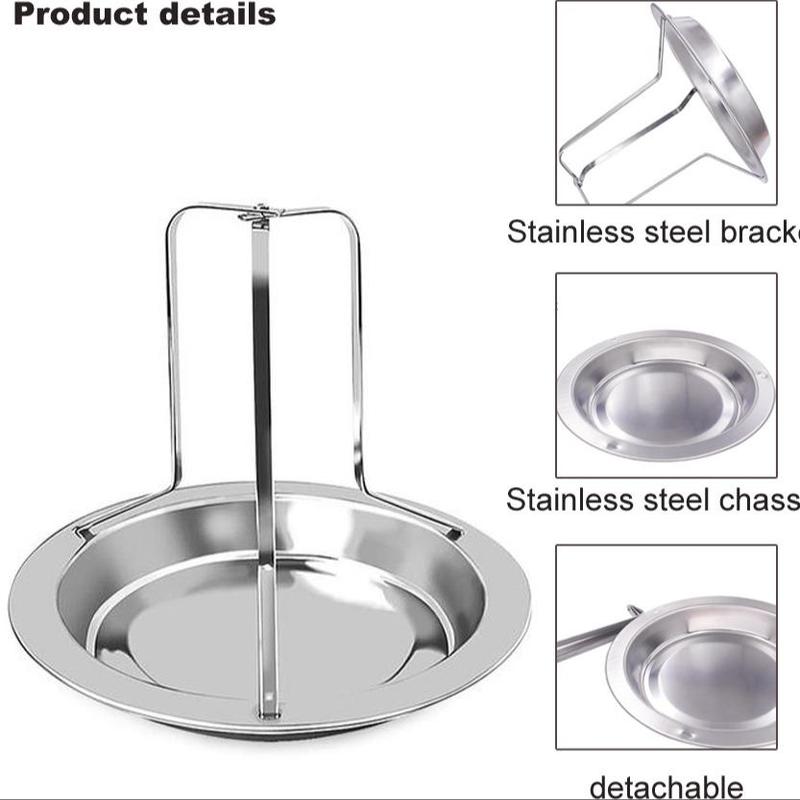 Portable Stainless Steel Grilled Chicken Plate, Removable Creative Turkey Rack, Multifunctional Outdoor Camping BBQ Grill Dish, BBQ Accessories 5