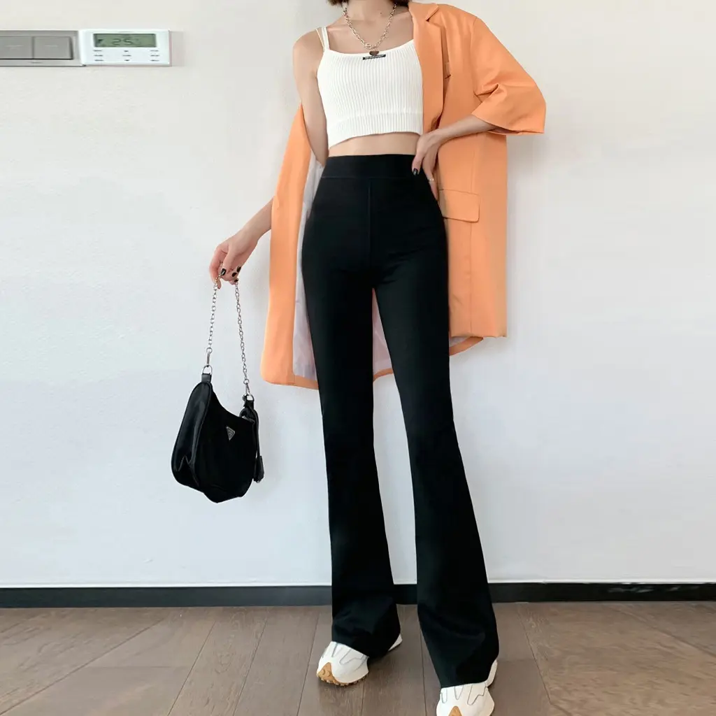 Quần Legging Ống Loe Cạp Chun Chất Thun Tôn Dáng Xinh Nữ Cotton | BigBuy360 - bigbuy360.vn