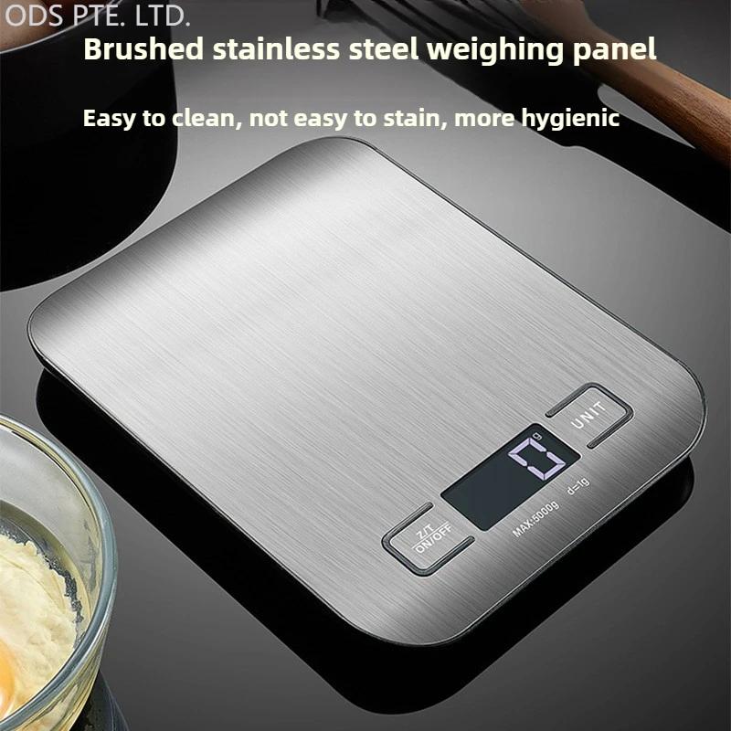 Product Introduction of Digital Kitchen Scale LED Display 5kg/1g Stainless Steel Panel Electronic Scales Home Jewelry Food Snacks Weighing Baking Tools 4
