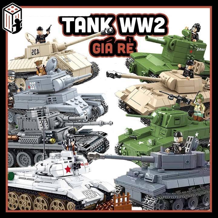 Xe Tăng Quân Đội Bọc Thép Bộ Đồ Chơi Mô Hình Tank Xám Thế Chiến Army War 66005
