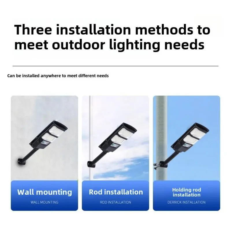 Solar Powered Outdoor Street Light, Ultra-bright LED Garden Light, Outdoor Solar Light with Motion-Sensor, Outdoor Lighting for Garden, Yard, Patio 4