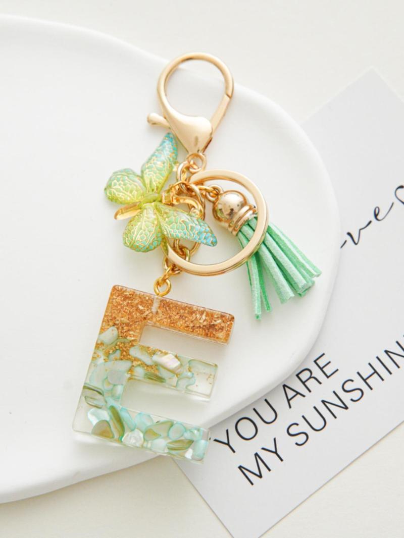 Product Introduction of Cute Butterfly & Letter Design Keychain, Tassel Decor Keychain for Women & Girls, Trendy All-match & Exquisite Keychain for Daily Clothing Decor 0