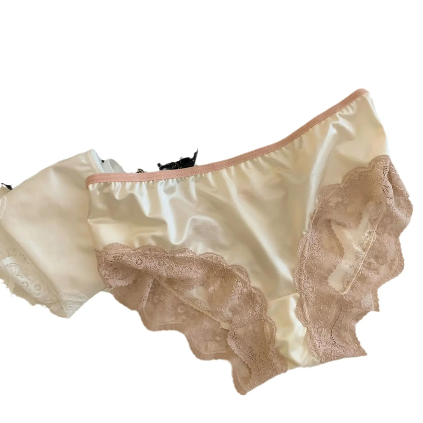 Satin Ice Silk French Lace Sexy Girl Pure Desire Triangle Breathable Low Waist Women's Panties