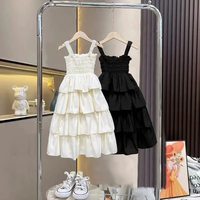 Váy Hai Dây Mùa Hè, Dễ Phối Đồ Phong Cách Phương Tây Mới, Váy Công Chúa Bé Gái, Váy Trẻ Em, Thích Hợp Cho Trẻ Em Lớn, Váy Trẻ Em