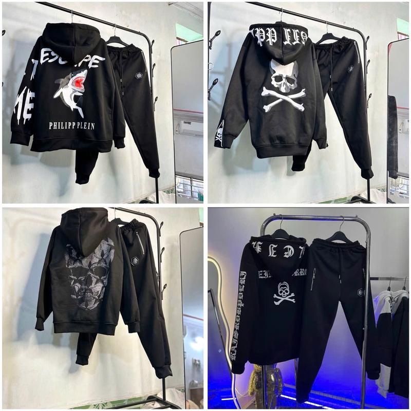 Bộ quần áo nỉ qp áo hodi mix quần dài philip boy phố chất nỉ bông dày dặn - Men's Clothing - Menswear