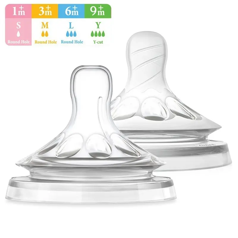 Avent Natural Wide Nipple Replacement Teats For Avent Natural UK Baby Feeding Bottles Nipples baby  silicone