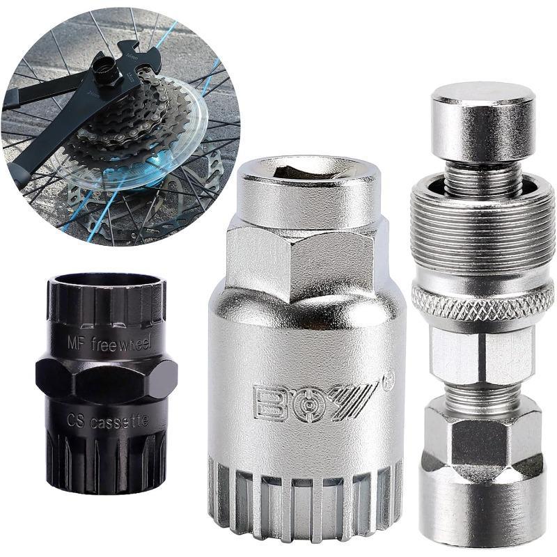 Product Introduction of Bike Freewheel Cassette Remover & Crank Puller & Bottom Bracket Tool, 3 in 1 Bicycle Removal Tools Set for Road Mountain Bike Freewheel, Crank, Bottom Bracket 0