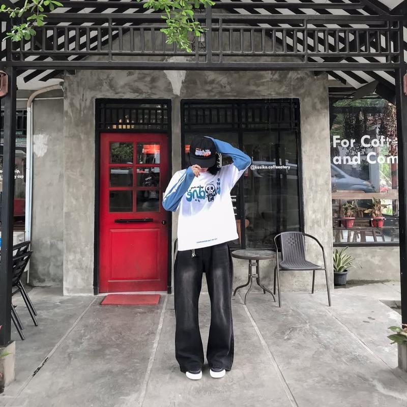 Celana Jeans Kulot Pria Baggy Pants Skena Y2K Pinggang Loose Straight Jumbo Cowok Biru Hitam Shabby Chic Loose-fitting - Basic Pendek Panjang Distro Vintage Santai Wanita Dewasa Casual Oversize 2