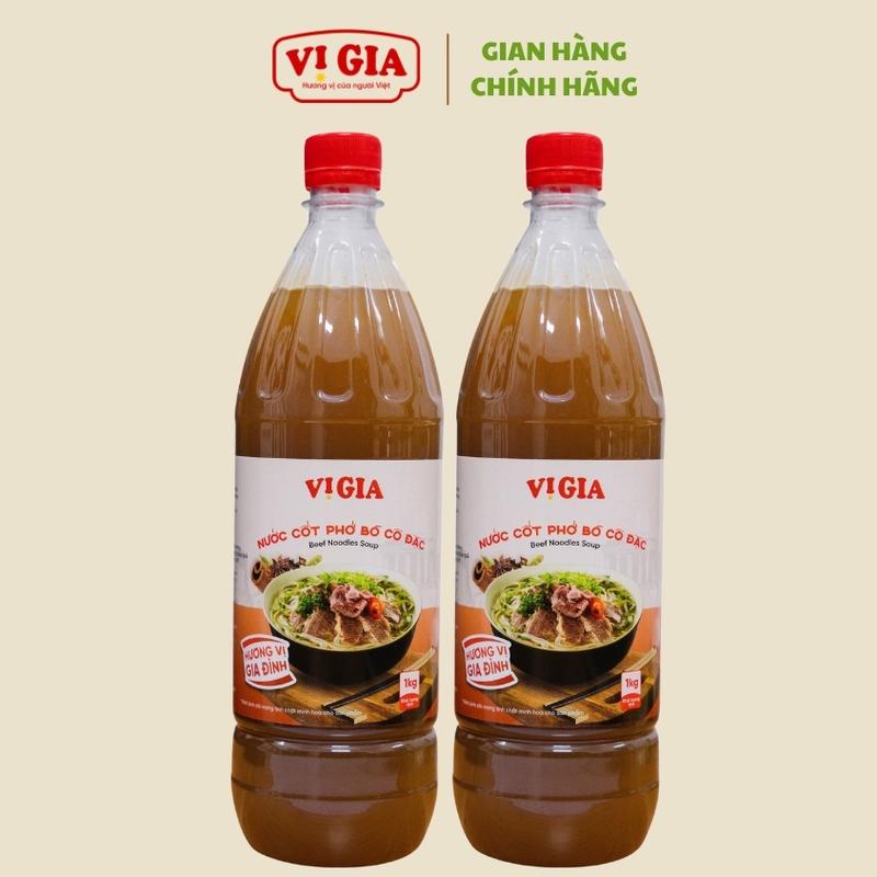 Combo 2 chai nước Cốt Phở Bò cô đặc Vị Gia 1kg, thơm ngon chuẩn vị, an toàn, tiết kiệm. Vị Gia Food Nước Sốt Gia Vị nuoccot  pho nước  cô nước  cô