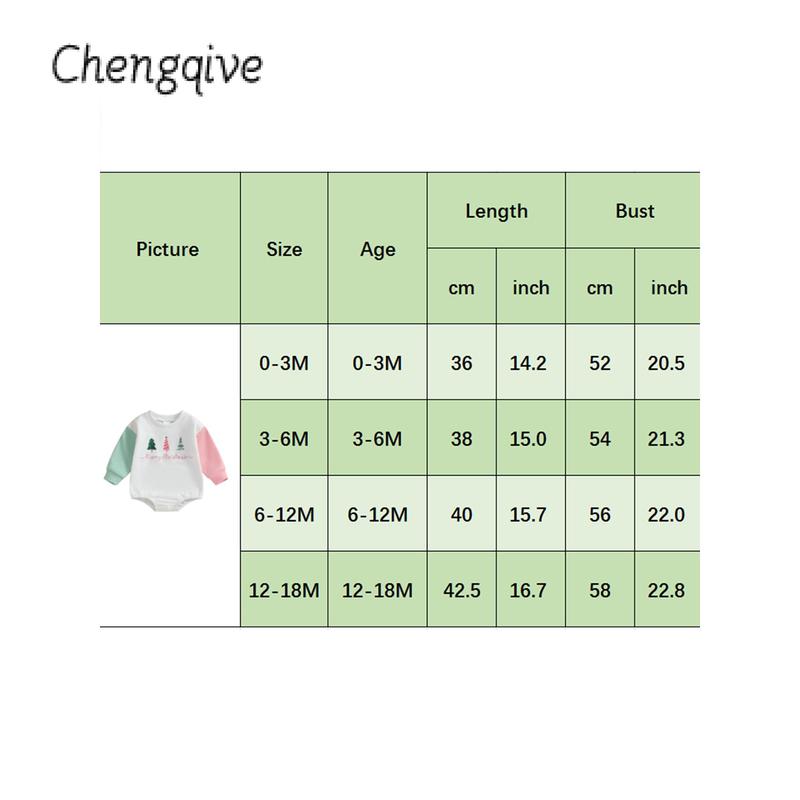 Product Introduction of Baby Christmas Romper Classic Tree Embroidery Long Sleeve Bodysuit 0