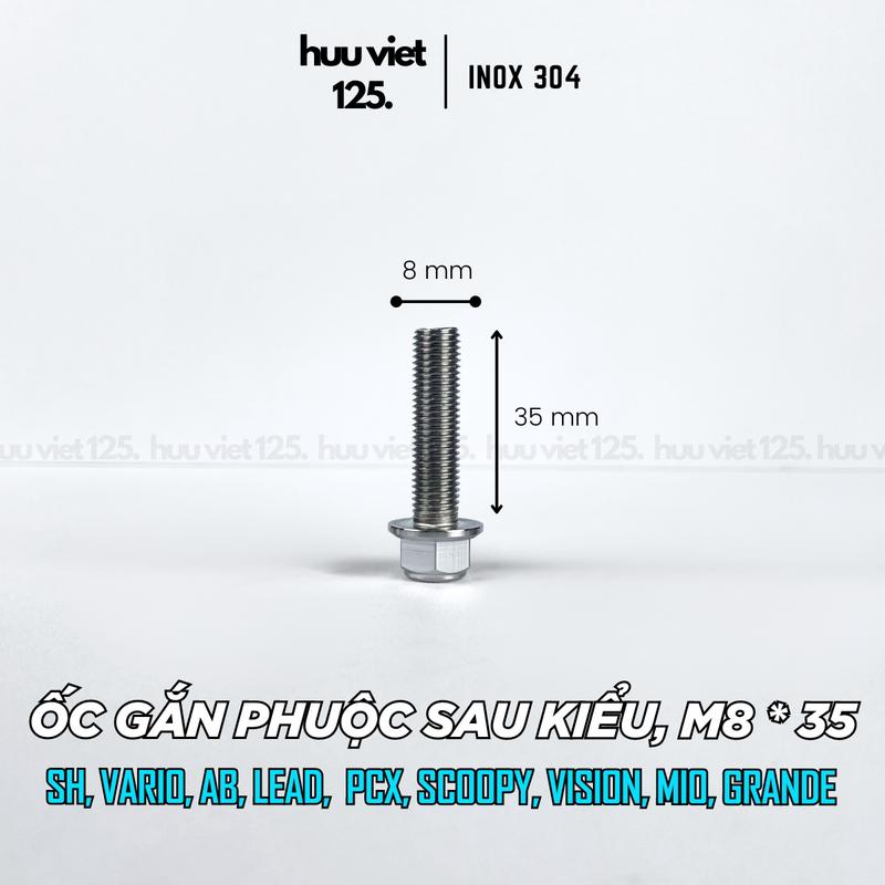 Ốc phuộc 8li 10li Inox 304 cho xe Dream, Wave, Future, Vision, Ab, Vario, Sh, Lead, Mio, Grande