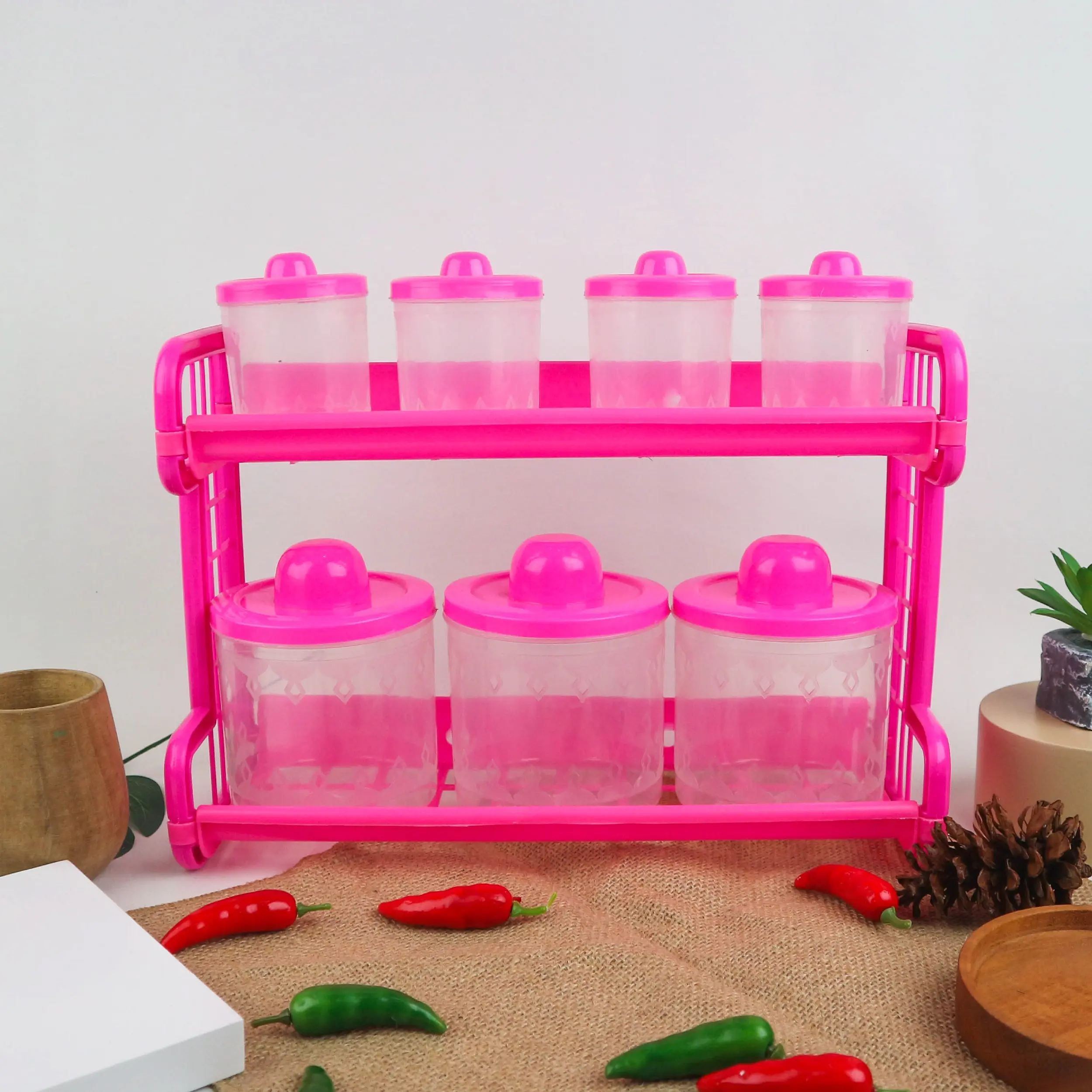 [BELI LOCAL] Rak Tempat Bumbu Dapur 7 In 1 Kitchen Set Monaco Random Plastik BPA FREE