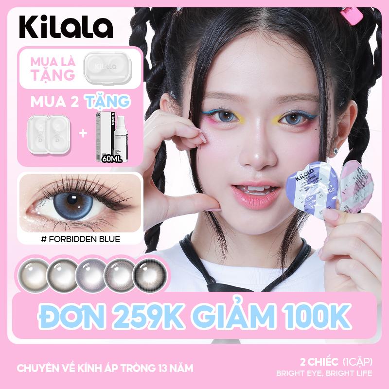 [Lens được Linh Ka yêu thích] Kính áp tròng Kilala lens 6 tháng màu Đen Nâu Xám Tím DIA 14.2-14.5mm độ cận 0-7 lens tự nhiên thích hợp đeo hàng ngày được Linh Ka lựa chọn Nữ Women