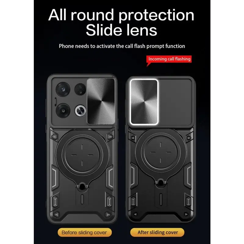 Oppo Reno 8 5G - EvoX Army Flash Flip Lens Armor Case Shockproof 1