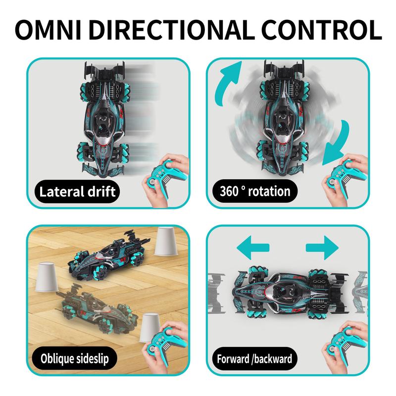 Product Introduction of Car Toy Remote Control Car Toy Four-Wheel Drive Light Spray Racing Gesture Induction F1 Equation Stunt Drift Car Children's 15