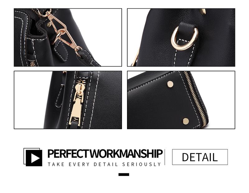 Product Introduction of [MissLulu Bags] Leather Look Handbag with Dual Zipper Closure, Crossbody Bag for Women 6