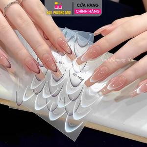 Sticker Dán Móng Tay Decal Làm Nail, Màu Ombre Gradient Tự Dính, Tạo French Tip Siêu Hot Dòng Thanh Trượt Móng Tay