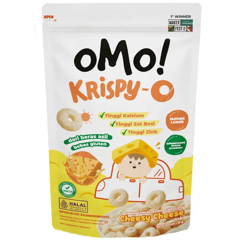 OMO! Krispy - O / Healthy Snack Bayi 8 bulan / Cemilan Beras Crispy 15 gr bb booster 3