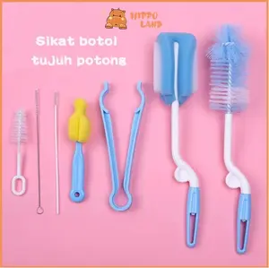 HIPPO LAND Sikat Sponge Pembersih Dot Botol Bayi 1 Set 6pcs Sikat Pembersih Botol Susu Bayi 131-136 Bottle Brush