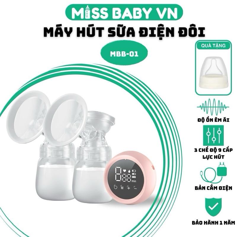 Máy hút sữa điện đôi Miss Baby VN đa chức năng có thể đơn hoặc đôi tiện dụng an toàn. Bảo hành 12 tháng. sữa