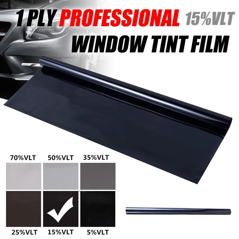 Cuộn Phim Che Nắng Cho Cửa Sổ Kính Màu Đen, 50 * 100CM, VLT, 15%, Xe Hơi, Nhà Cửa 1