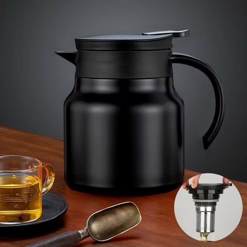 Ấm pha trà giữ nhiệt inox dung tích 1000L có lưới lọc, bình pha trà giữ nhiệt 0