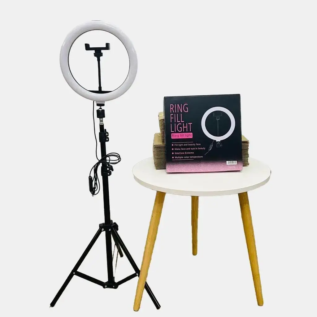 Bộ Đèn Led Livestream 26cm (Kèm Cả Chân 2M & kẹp điện thoại ) Hỗ Trợ Quay Video , Bán Hàng Hiệu Quả Phụ Kiện Selfie Kem