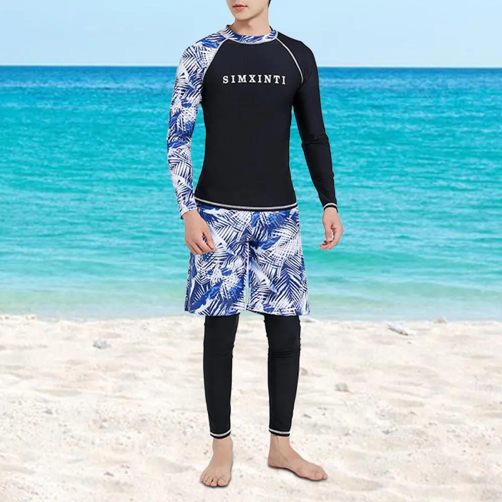 Men Long Sleeve Swimsuit Swim Shirt and Pants for Kayaking Water Sports Surf