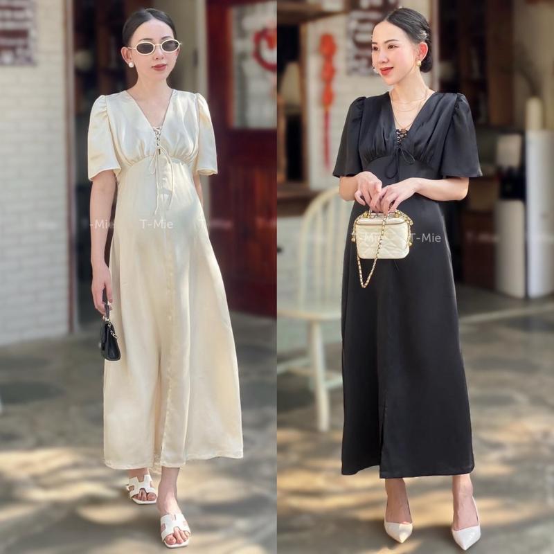 Product Introduction of T-Mie | Đầm Bầu Lụa Tô Châu Dáng Dài Sang Trọng Đi Tiệc, MD5094 Nữ Nhung phi 26
