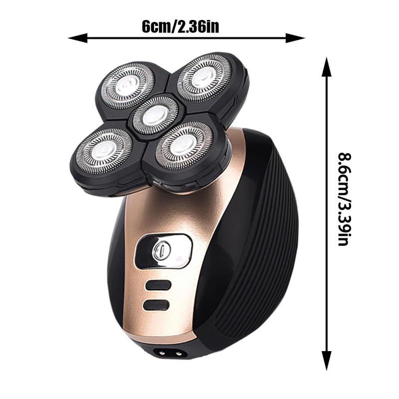 5 in 1 Electric Shaver, 1 Box Waterproof USB Rechargeable Rotary Shaver with Nose Hair Trimmer Head & More Accessories, Wet and Dry Use Shaver for Men 1