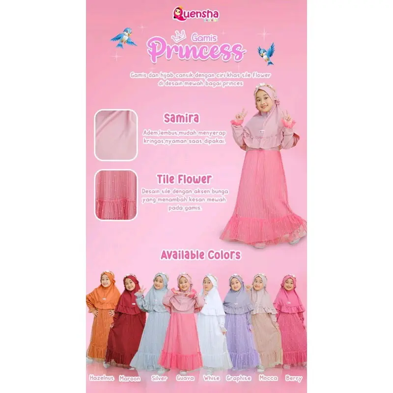 BIG SALE 2025 *GAMIS PRINCESS by Quensha Gamis bayi anak cantik gamis tutu Mewah Muslim Tile  Maroon Navy Lebaran Syari Pesta* 6