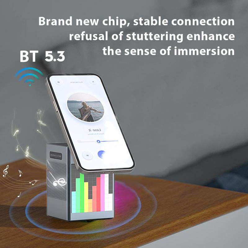 3 in 1 Wireless Charging Station, Multifunctional Wireless Charger with Bluetooth-compatible Speaker Alarm Clock, Fast Charging Station for iPhone 16 15 5