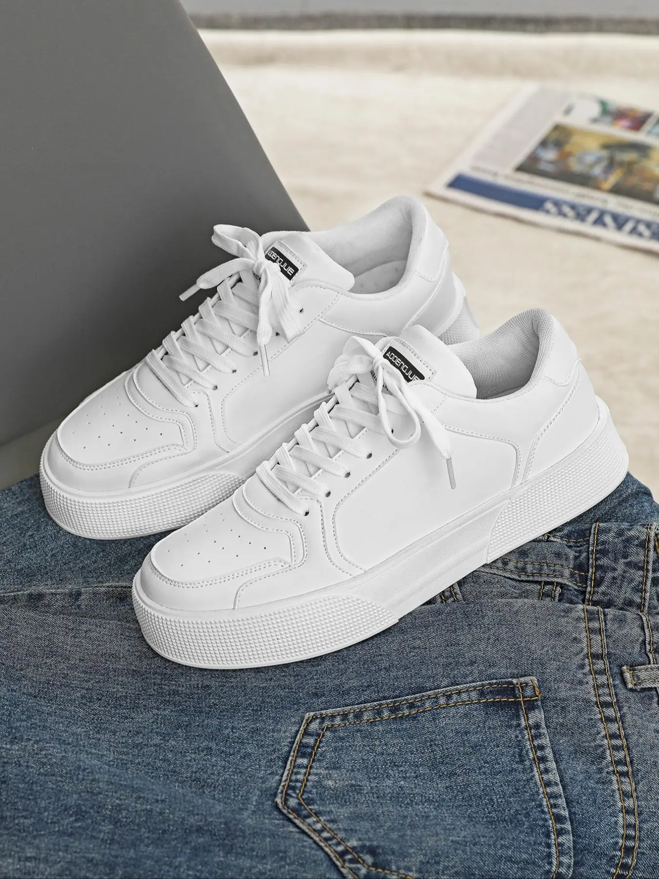 Men's Fashionable Lace Up Low Top Sneakers, Casual Comfortable Breathable Sports Shoes, Male All-match Round Toe Shoes for Daily Wear, Closed