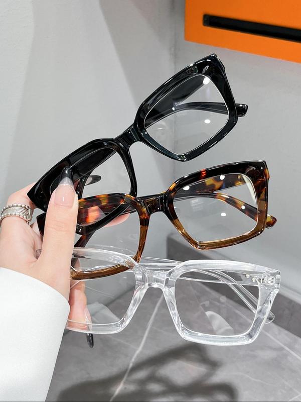 Simple Anti-blue Light Eyeglasses for Everyday Use, Basic Square Frame Fashion Eyeglasses for Women & Men Work Used, Daily Clothing Decor, Perfect for Student Daily Use, Modern Couples Gifts 2