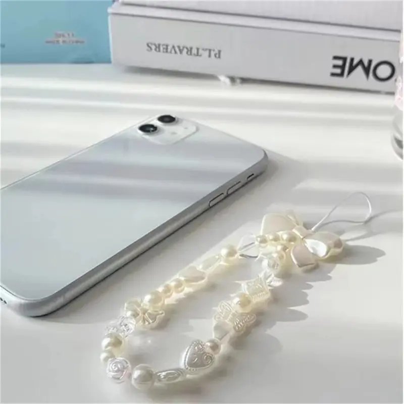 Dây Chuyền Điện Thoại, Phong Cách Hàn Quốc, Thiết Kế Nơ Trái Tim Quyến Rũ Dễ Thương, Dành Cho Phụ Nữ Và Trẻ Em Gái, 1 / 2 Cái, Dây Đeo Trang Sức Điện Thoại, Dây Đeo Buộc Đính Cườm, Phụ Kiện Dây Treo 5