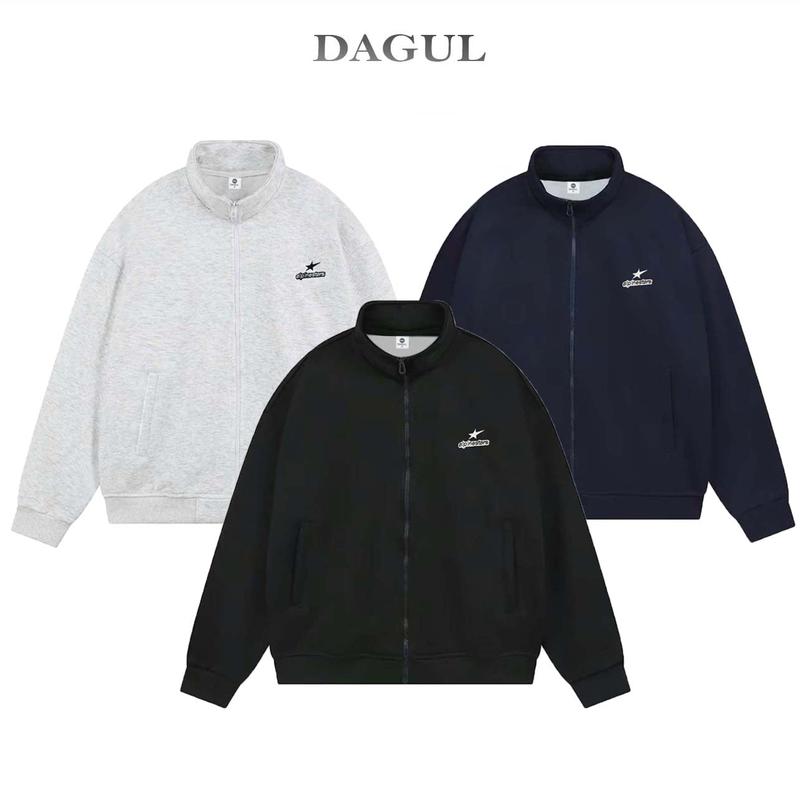 Áo khoác nỉ ép 2 da DAGUL chất vải nỉ ép 2 da không sù lông fom rộng logo thêu sao dày dặn (M-19)