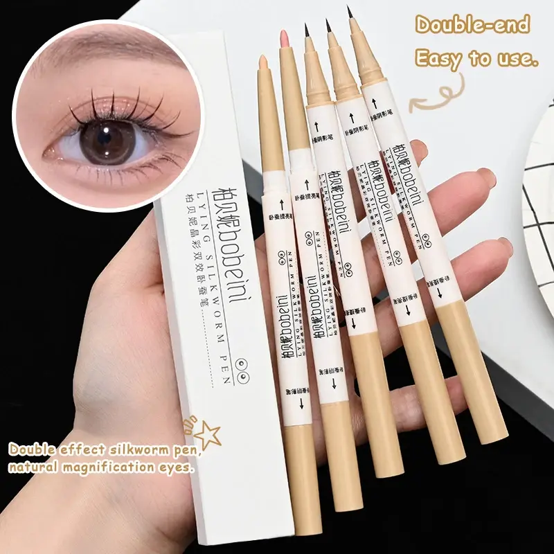 Double Tip Eyeliner Aegyosal Pen Matte Highlighter Glitter Lasting Liquid Eye Liner Pencil Korean Make Up