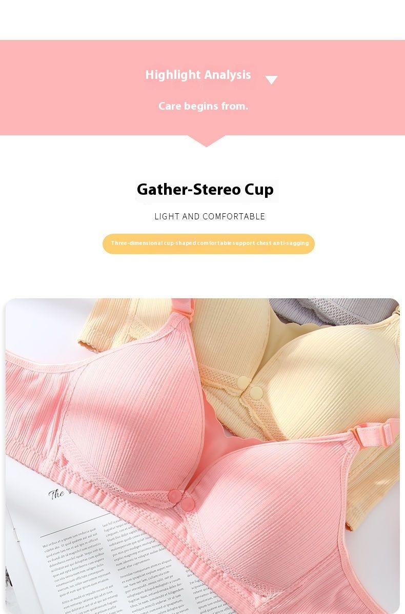 Product Introduction of Front opening nursing bra for pregnant women, gathering underwear to prevent sagging and postpartum breastfeeding, specifically designed for thin pregnancy bras for women 19
