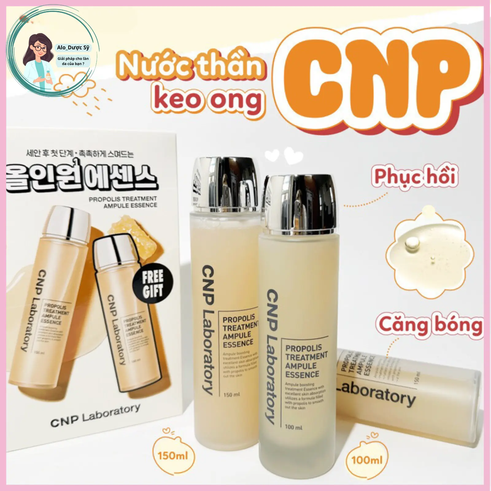 Nước Thần Keo Ong Cấp Ẩm, Phục Hồi Da CNP Propolis Treatment Ampoule Essence