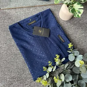 Zaenab Abaya Gamis Embos Abaya Syari Gamis Terlaris Hitam Putih Dress Panjang Cantik Lembut - Navy, S