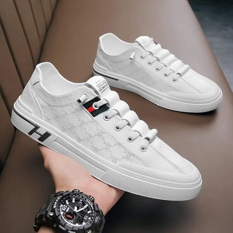 Giày Sneaker da nam TomStoree Đế Bằng dây rút thông minh phong cách Hàn Quốc Đế  Cao Su  - CK201 Shoes