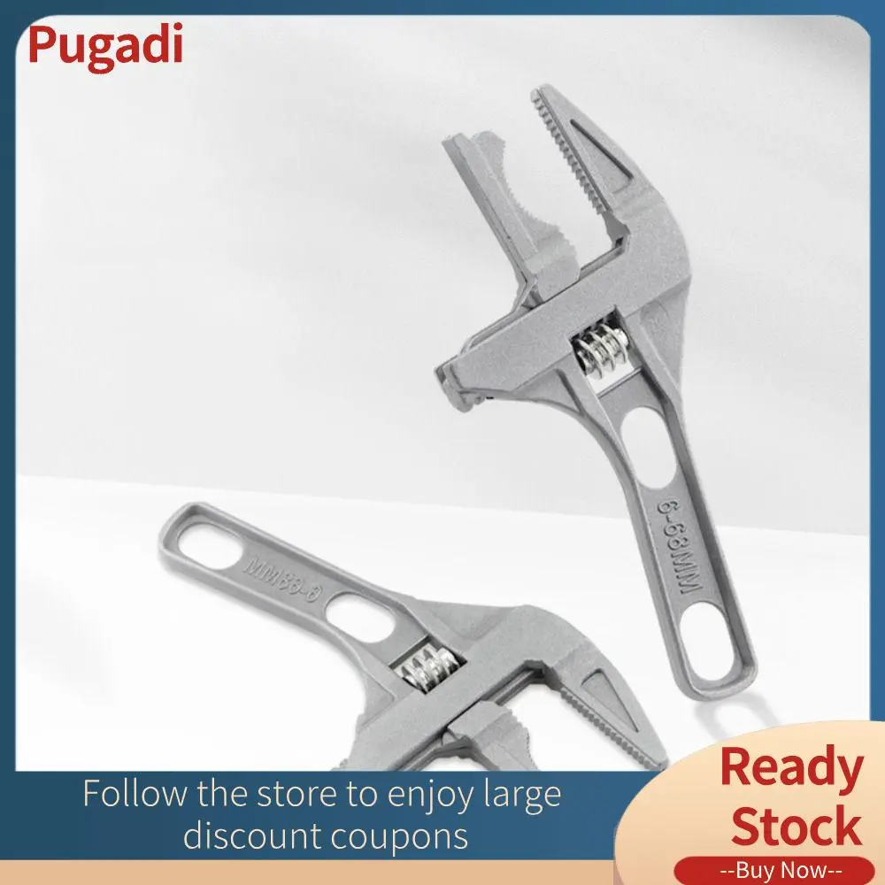 Portable Short Handle Bathroom Plumbing Wrench Extra Large Opening Strong Clamping Adjustable Spanner Plumbing Installation Multi-function Faucet Pipe Tubing Hand Tool Basin Sink Hardware